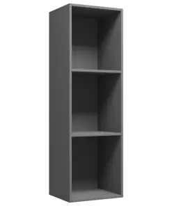 vidaXL Book Cabinet/TV Cabinet Grey 36x30x114 cm Chipboard