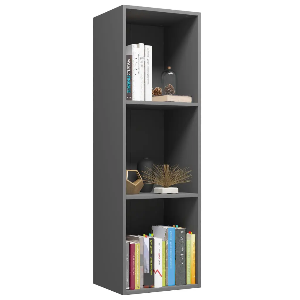 vidaXL Book Cabinet/TV Cabinet Grey 36x30x114 cm Chipboard