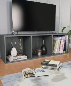 vidaXL Book Cabinet/TV Cabinet Grey 36x30x114 cm Chipboard