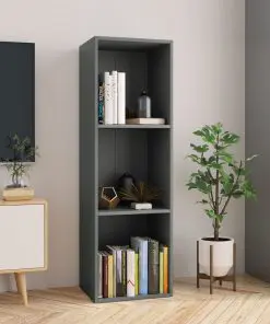 vidaXL Book Cabinet/TV Cabinet Grey 36x30x114 cm Chipboard