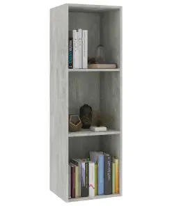 vidaXL Book Cabinet/TV Cabinet Concrete Grey 36x30x114 cm Chipboard