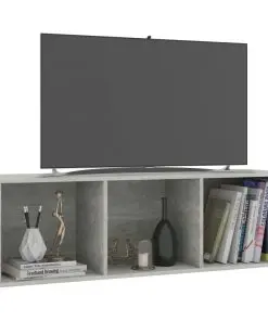 vidaXL Book Cabinet/TV Cabinet Concrete Grey 36x30x114 cm Chipboard