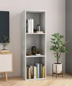 vidaXL Book Cabinet/TV Cabinet Concrete Grey 36x30x114 cm Chipboard