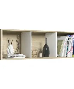 vidaXL Book Cabinet/TV Cabinet White and Sonoma Oak 36x30x114 cm Chipboard