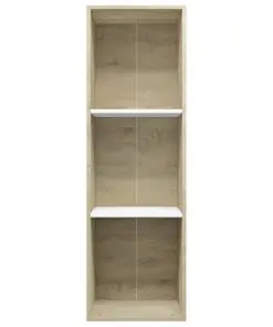 vidaXL Book Cabinet/TV Cabinet White and Sonoma Oak 36x30x114 cm Chipboard