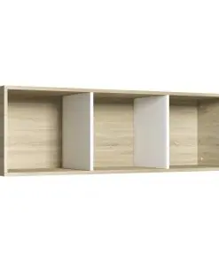 vidaXL Book Cabinet/TV Cabinet White and Sonoma Oak 36x30x114 cm Chipboard