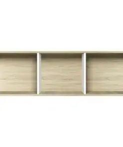 vidaXL Book Cabinet/TV Cabinet White and Sonoma Oak 36x30x114 cm Chipboard