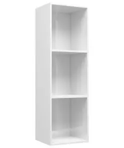 vidaXL Book Cabinet/TV Cabinet High Gloss White 36x30x114 cm Chipboard