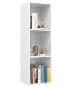vidaXL Book Cabinet/TV Cabinet High Gloss White 36x30x114 cm Chipboard
