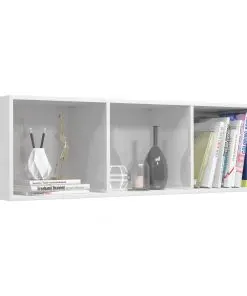 vidaXL Book Cabinet/TV Cabinet High Gloss White 36x30x114 cm Chipboard