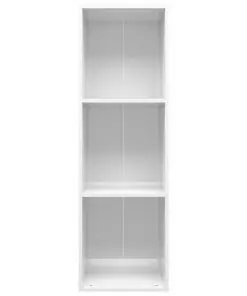 vidaXL Book Cabinet/TV Cabinet High Gloss White 36x30x114 cm Chipboard