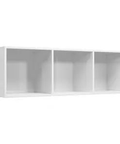 vidaXL Book Cabinet/TV Cabinet High Gloss White 36x30x114 cm Chipboard