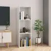 vidaXL Book Cabinet/TV Cabinet High Gloss White 36x30x114 cm Chipboard