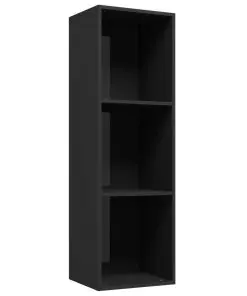 vidaXL Book Cabinet/TV Cabinet High Gloss Black 36x30x114 cm Chipboard