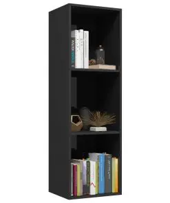 vidaXL Book Cabinet/TV Cabinet High Gloss Black 36x30x114 cm Chipboard