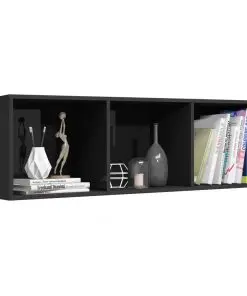 vidaXL Book Cabinet/TV Cabinet High Gloss Black 36x30x114 cm Chipboard