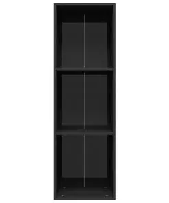 vidaXL Book Cabinet/TV Cabinet High Gloss Black 36x30x114 cm Chipboard
