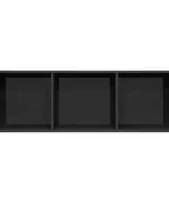 vidaXL Book Cabinet/TV Cabinet High Gloss Black 36x30x114 cm Chipboard