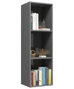 vidaXL Book Cabinet/TV Cabinet High Gloss Grey 36x30x114 cm Chipboard