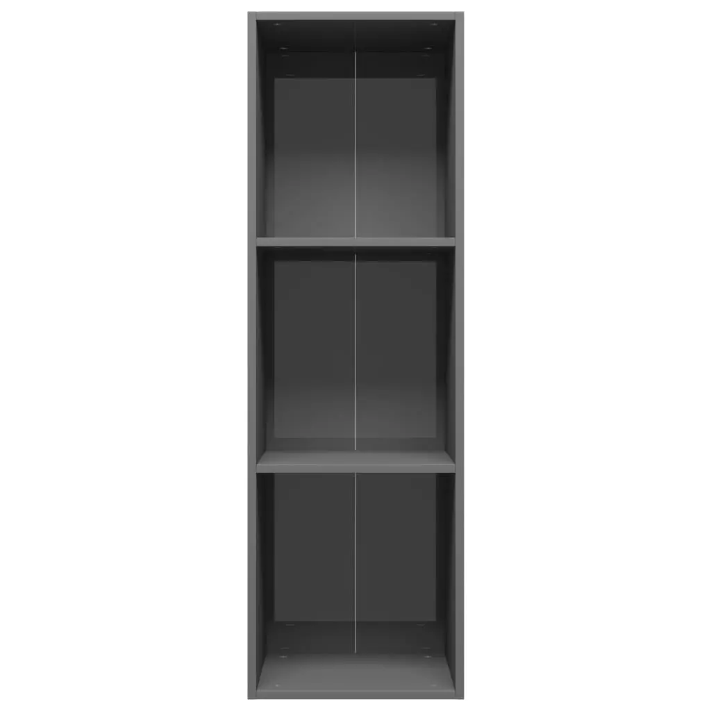 vidaXL Book Cabinet/TV Cabinet High Gloss Grey 36x30x114 cm Chipboard