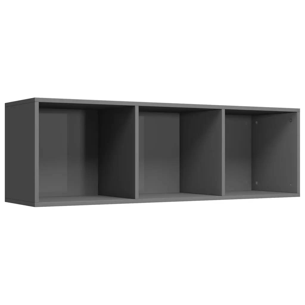 vidaXL Book Cabinet/TV Cabinet High Gloss Grey 36x30x114 cm Chipboard