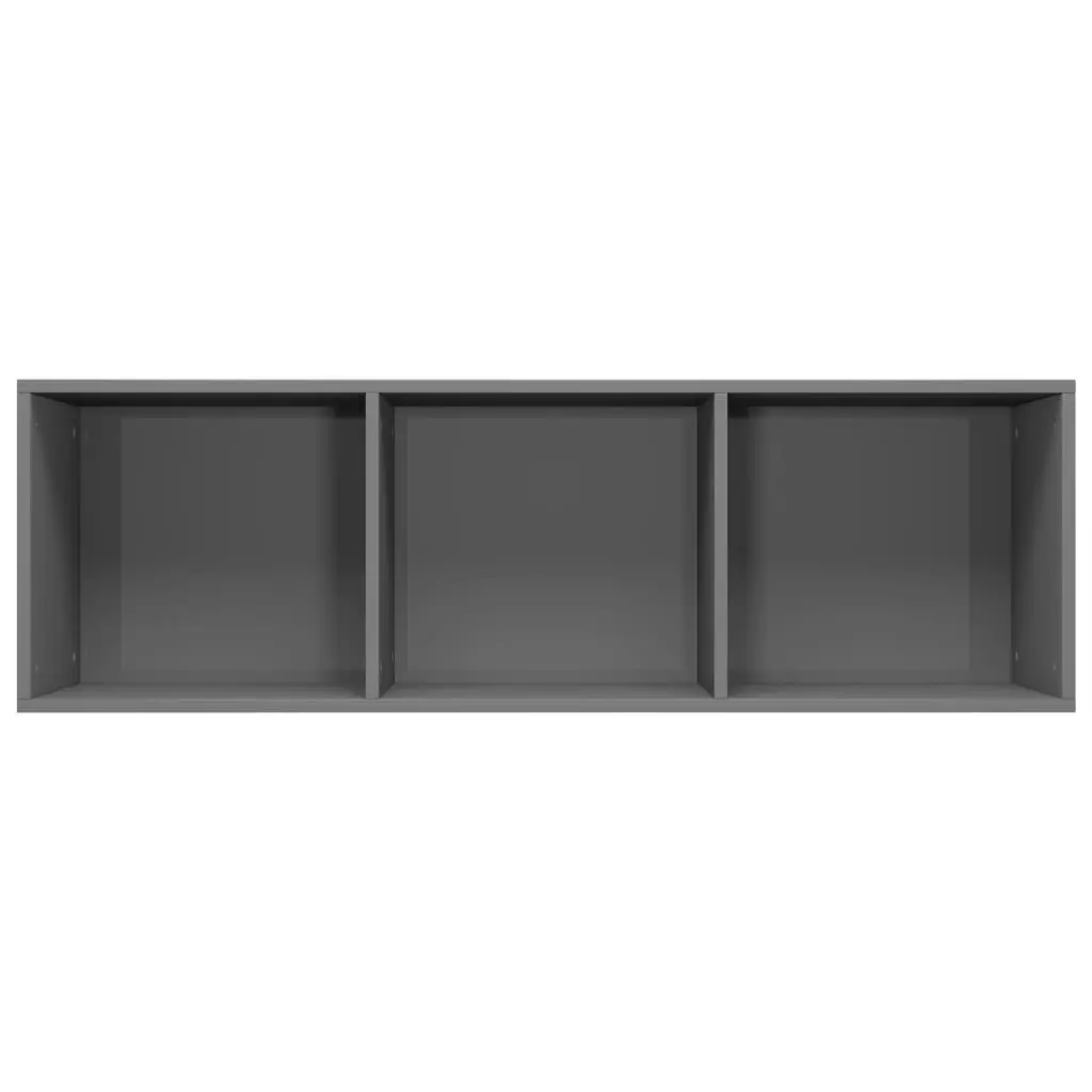 vidaXL Book Cabinet/TV Cabinet High Gloss Grey 36x30x114 cm Chipboard