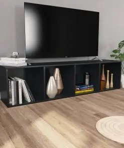 vidaXL Book Cabinet/TV Cabinet Black 36x30x143 cm Chipboard