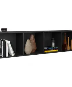 vidaXL Book Cabinet/TV Cabinet Black 36x30x143 cm Chipboard