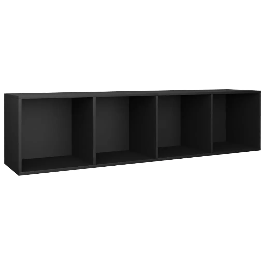 vidaXL Book Cabinet/TV Cabinet Black 36x30x143 cm Chipboard