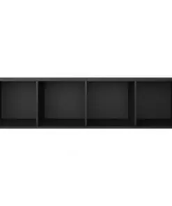 vidaXL Book Cabinet/TV Cabinet Black 36x30x143 cm Chipboard