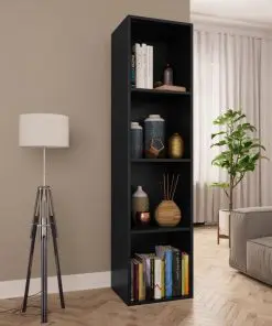 vidaXL Book Cabinet/TV Cabinet Black 36x30x143 cm Chipboard