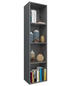 vidaXL Book Cabinet/TV Cabinet Grey 36x30x143 cm Chipboard