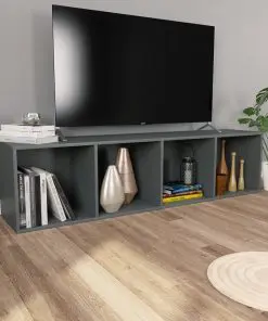 vidaXL Book Cabinet/TV Cabinet Grey 36x30x143 cm Chipboard