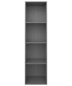 vidaXL Book Cabinet/TV Cabinet Grey 36x30x143 cm Chipboard