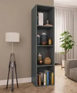 vidaXL Book Cabinet/TV Cabinet Grey 36x30x143 cm Chipboard