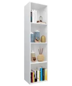 vidaXL Book Cabinet/TV Cabinet High Gloss White 36x30x143 cm Chipboard