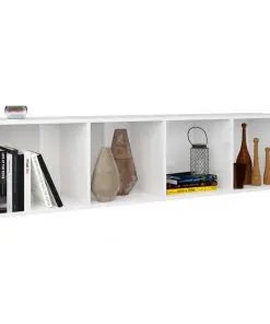 vidaXL Book Cabinet/TV Cabinet High Gloss White 36x30x143 cm Chipboard