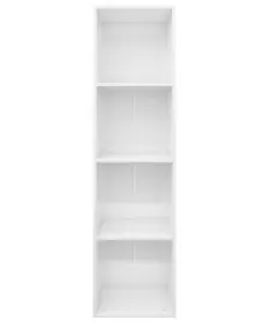 vidaXL Book Cabinet/TV Cabinet High Gloss White 36x30x143 cm Chipboard