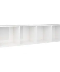 vidaXL Book Cabinet/TV Cabinet High Gloss White 36x30x143 cm Chipboard