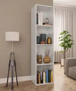 vidaXL Book Cabinet/TV Cabinet High Gloss White 36x30x143 cm Chipboard