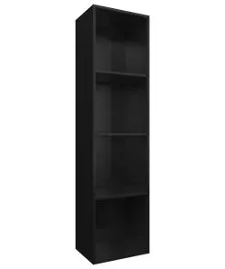 vidaXL Book Cabinet/TV Cabinet High Gloss Black 36x30x143 cm Chipboard