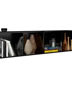 vidaXL Book Cabinet/TV Cabinet High Gloss Black 36x30x143 cm Chipboard