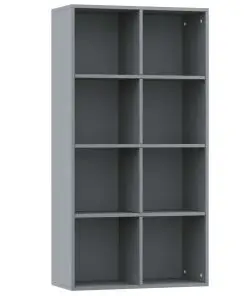 vidaXL Book Cabinet/Sideboard Grey 66x30x130 cm Chipboard