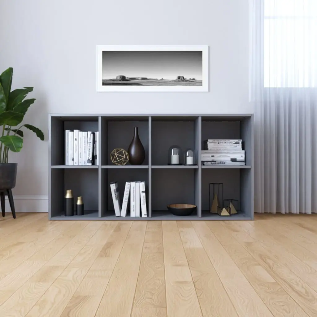 vidaXL Book Cabinet/Sideboard Grey 66x30x130 cm Chipboard