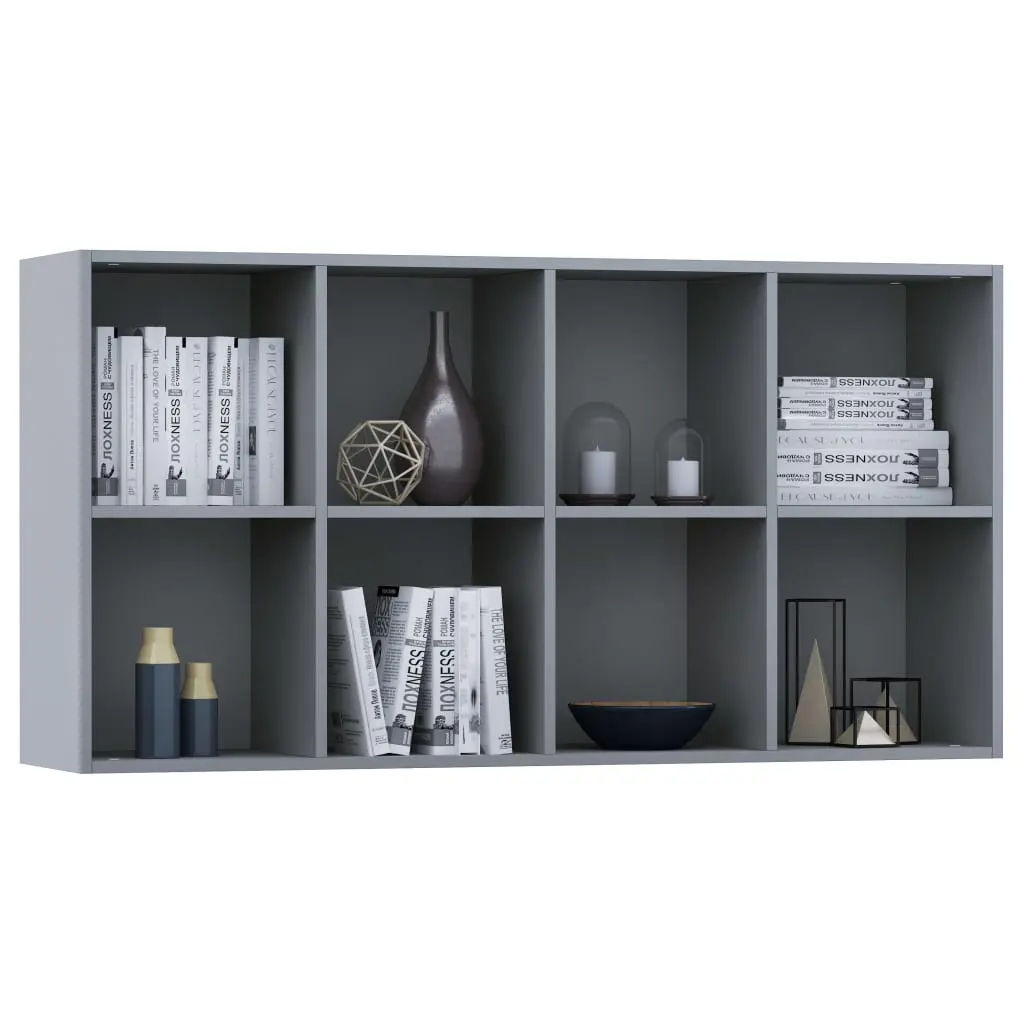 vidaXL Book Cabinet/Sideboard Grey 66x30x130 cm Chipboard