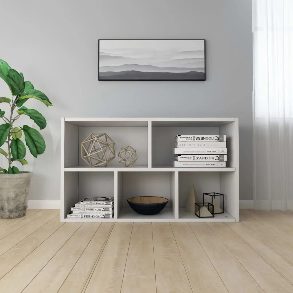 vidaXL Book Cabinet/Sideboard White 45x25x80 cm Chipboard