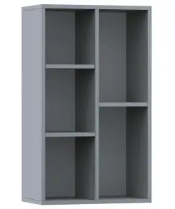 vidaXL Book Cabinet/Sideboard Grey 45x25x80 cm Chipboard