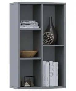 vidaXL Book Cabinet/Sideboard Grey 45x25x80 cm Chipboard
