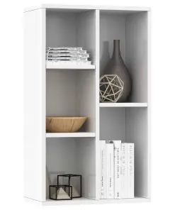 vidaXL Book Cabinet/Sideboard High Gloss White 45x25x80 cm Chipboard