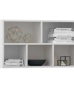 vidaXL Book Cabinet/Sideboard High Gloss White 45x25x80 cm Chipboard